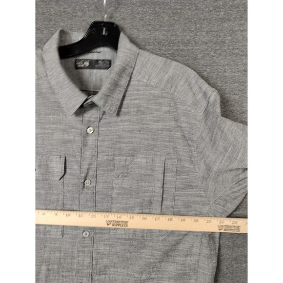 Mountain Hardwear Mens Shirt XL Gray Button Up Long Sleeve Outdoor Gorp Camping - Picture 4 of 9